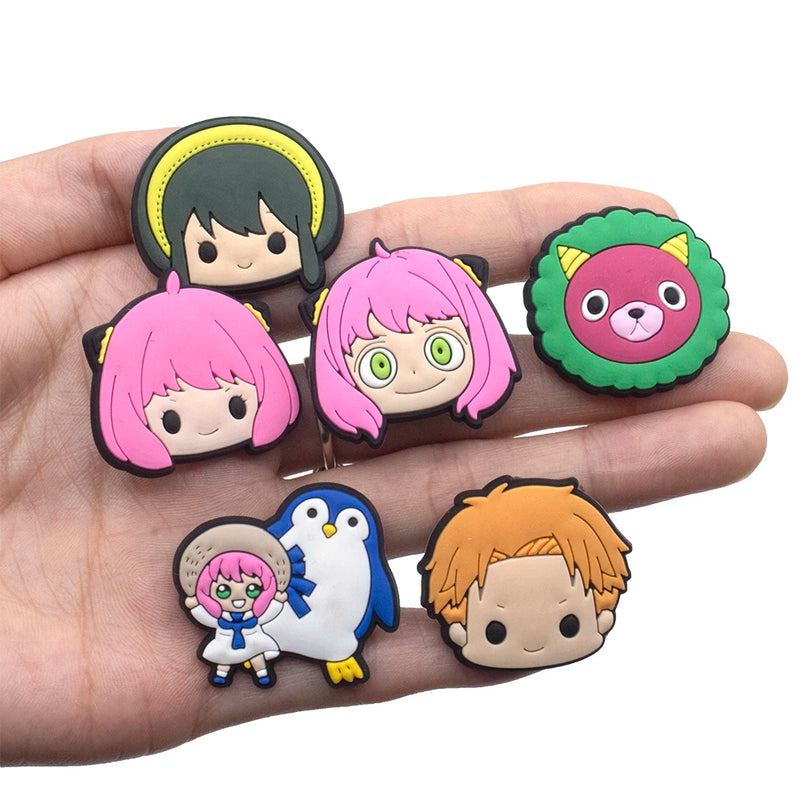 1pcs Japanese Manga Shoe Charms Hot Anime Spy Family PVC Shoe Accessories Decoration Buckle Fit Party Kids Gifts Wholesale
