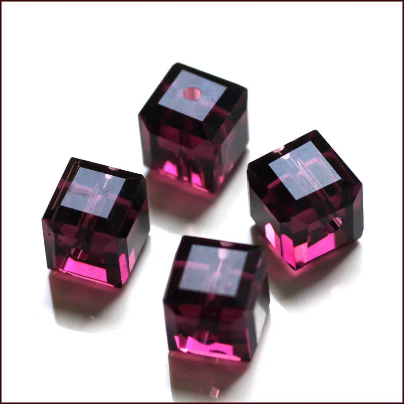 StreBelle AAA 50pcs/Lot Cube Loose Spacer Bead Jewelry Making Mix Colors 8x8mm Crystal Glass Beads Facet Square Shape