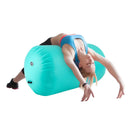 Air Roller Gymnastik-Fass Rückwärtssalto Trainer Yoga-Training aufblasbare Gymnastikmatten faltbar mit Luftpumpe, Grün