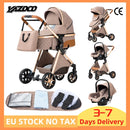 Newest Baby Stroller 3 in 1 Lightweight High Landscape Baby Carriage Aluminum Frame Travel System with Car Seat Pram for Newborn