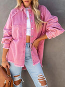New 2025 Autumn Spring Women Solid Shirt Blusa Retro Denim Loose Korean Female Buttons Tops Vintage Casual Long Sleeve Blouses