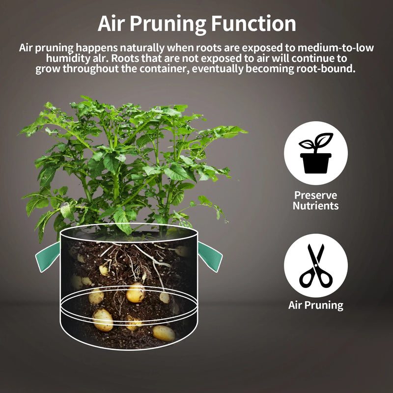 5-20Pcs Vegetable/Flower/Plant Grow Bags 5 Gallon Thickened Non-Woven Felt Fabric Planter Flower Pot with Handles