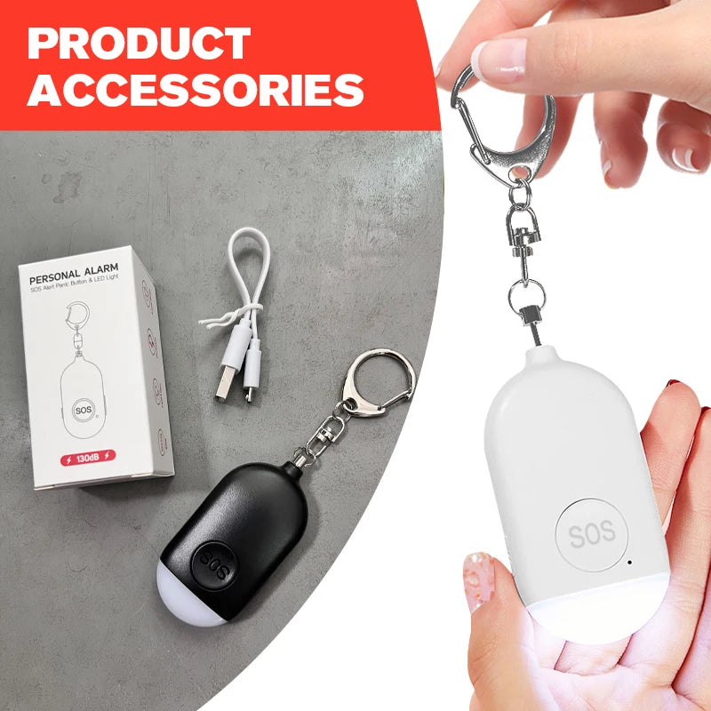 Kids Elderly Women Emergency SOS Personal Alarm Self Defense Keychain- Panic Button Or Pull Pin Alert Device 130 DB Loud Safety