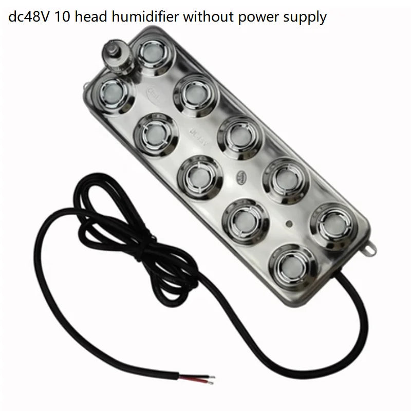 DC48V Ultrasonic Industrial Humidifier 10/12 Head Fog Sprayer Fogger Mist Maker Greenhouse Fog Generator Without Power Supply