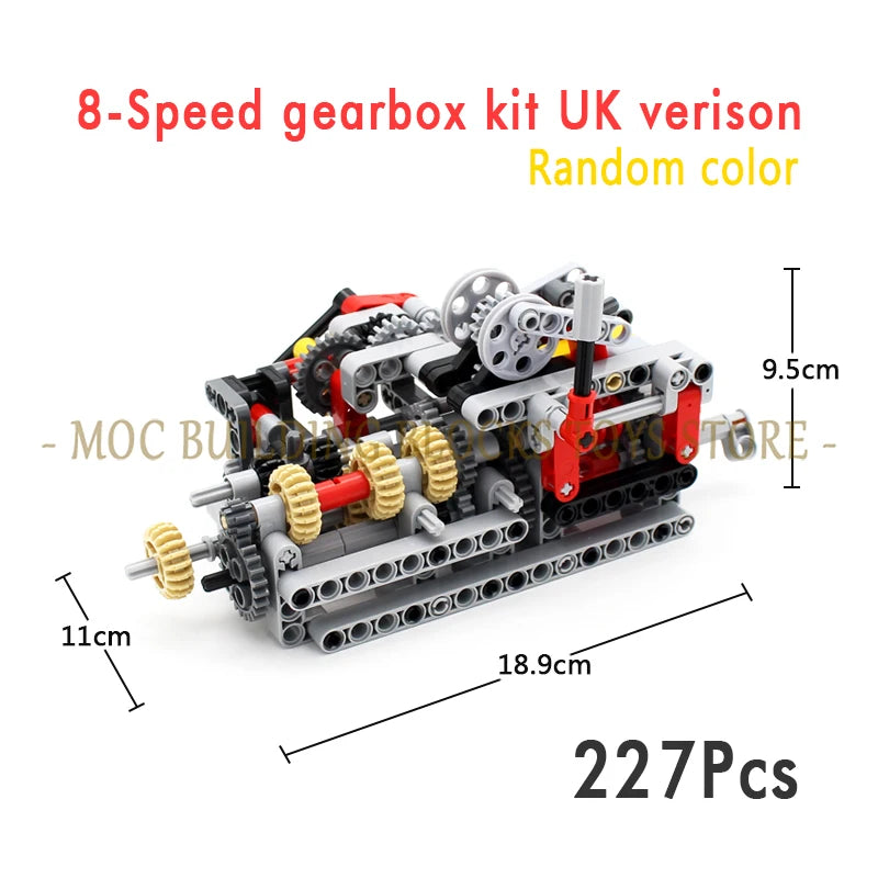 MOC Technology Building Blocks Bricks Power Functions Automotive Speed Gearbox Engine Transmission Machinery DIY Assembling Toys