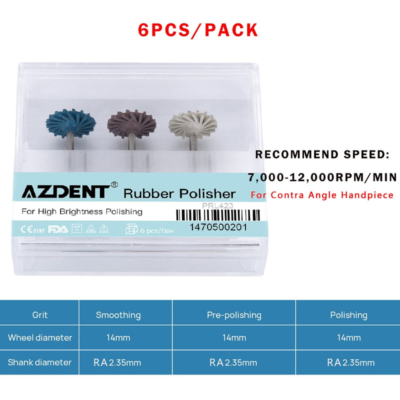 AZDENT 6pcs/Set Dental Composite Resin Wheel High Efficiency for Dentists Teeth Care Tools Whitening Diamond System Polish