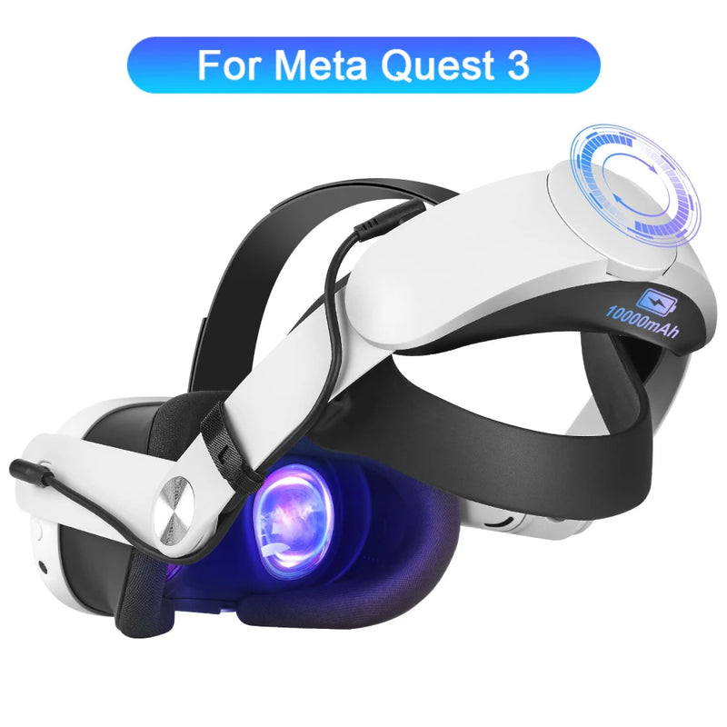Adjustable Comfort Elite Strap for Meta Quest 3 VR Head Strap with Battery 10000mAh Fast Charging for Meta Quest 3 Accessories
