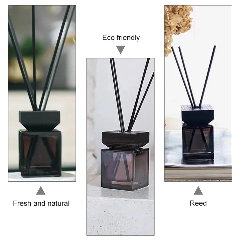 Aromatherapy Bottle Rattan Diffuser Container Kit Empty Glass No Fire Square Fragrance Fire-free Oil