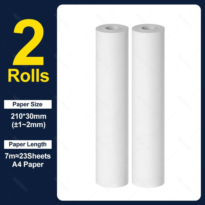 A4 Thermal Paper Thermal Printing Paper 210*30mm for A4 Wireless Bluetooth A40 Portable Printer Paper Rolls
