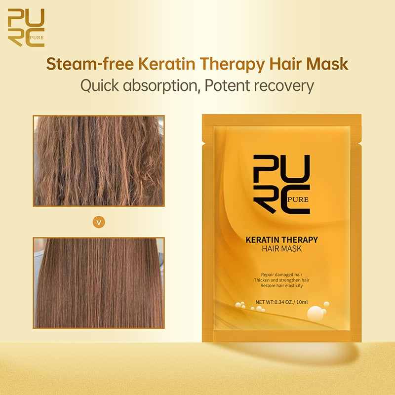 PURC Professional Brazilian Keratin Hair Treatment Cream Straightening Smoothing Scalp Treatment Purifying Shampoo Hair Care