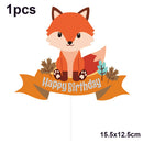 Fox Birthday Decorations Balloon Cupcake Toppers Woodland Animals Theme Party Dress Up Supplies Fox Paper Lantern Kids Gifts