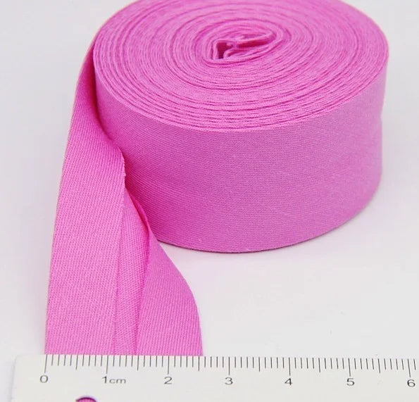 25mm (1“) width Bias Tape 100% Cotton Extra Soft for Baby Cloth Skin-friendly Fablic Bias Binding Tape Ironed Folded 12 yards