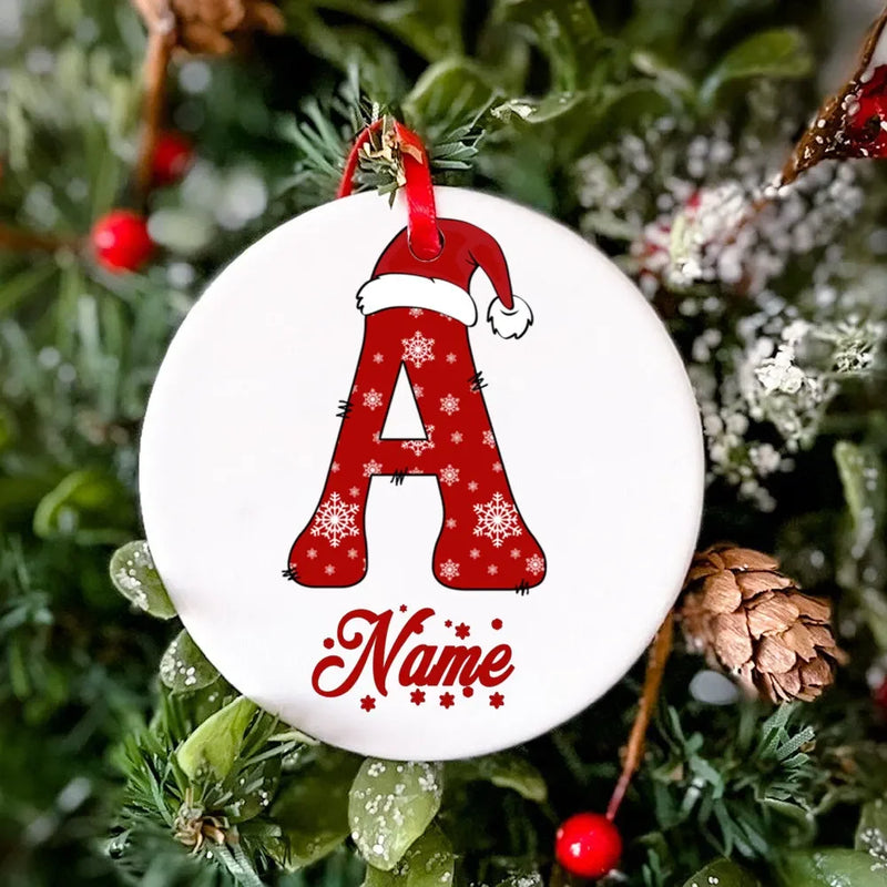 Personalized Christmas Ornament Custom Name Photo Prop Christmas Family Party Ceramic Ornament Xmas Keepsake Gift Drop Ornaments