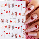 3D Bunny Nail Art Sticker Decals Decorations Easter Egg Design Cute Cartoon Rabbit Flower Nail Stickers Sliders for Manicure