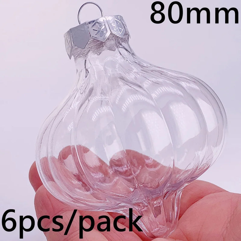 6 Pieces x DIY Shatterproof Transparent Home Christmas Decoration Bauble Ornament 80mm Plastic Window Opening Ball