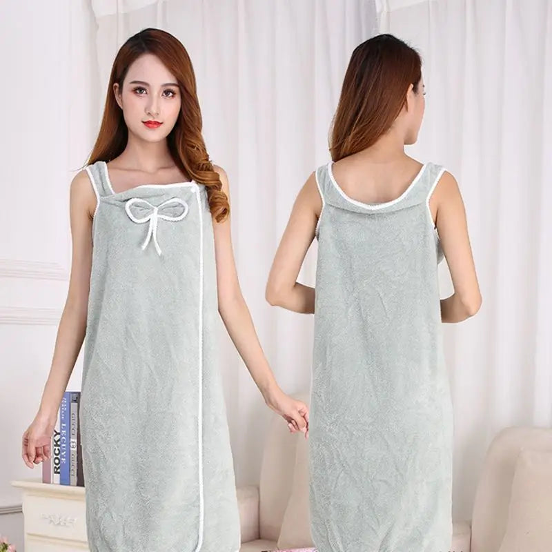 Women Large Bathrobe Quick Dry Wearable Microfiber Soft Bathrobes Plush Thick Absorbent Winter Night Sleepwear Dressing Gown