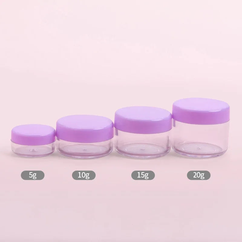 5-20g Make Up Jar Cosmetic Sample Empty Container Small Refillable Bottles Plastic Round Lid Eyeshadow Cream Travel Pot