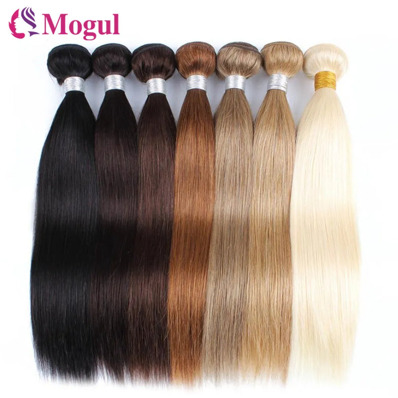 Mogul Hair 1 Pc Straight Hair Bundles Color 8 Ash Blonde Color 27 Honey Blonde Hair Weave Bundles Remy Human Hair Extension