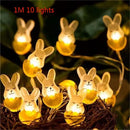 Easter Rabbits Carrots Light Decoration Batteries Copper Wire Waterproof LED String Lights Home Outdoor Easter Party Decorations