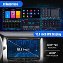 ESSGOO Android 14 4+64G Carplay Car Stereo Radio 1 DIN 10.1" Rotatable Screen GPS NAVI RDS w/ Microphone Knob Colorfull Button