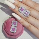 2026 Pink Silver Color Zircon Stud Earrings For Women Earing Girl Party Gift 1 dollar items Gothic freeshipping y2k Jewelry Z7