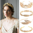 Greek Gold Color Leaf Headbands Bride Wedding Hair Accessories For Women Roman Diadem Crown Tiaras Headpiece Headdress Jewelry
