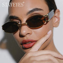 Vintage Kleine Ovale Punk Sonnenbrille Damen Herren Steampunk Fashion Metallrahmen Sonnenbrille Trendige Shades für Strand Y2K Brille