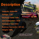 CNHL 2S 3S 4S Lihv Battery 7.6V 11.4V 15.2V 8200mAh 9000mAh 120C HV HardCase With EC5 Plug For RC Car Boat Airplane Truck Truggy