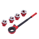 Pipe Threading Kit BSPT Thread Cutting Steel Threader Plumbers Set with 4/6 Threading Dies Manual Pipe Threader Tool Kit