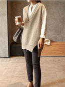 Neue V-Ausschnitt Mädchen Pullover Weste Pullover Herbst Winter Kurz Gestrickte Damen Pullover Weste Ärmellose Warme Pullover Lässige Übergröße