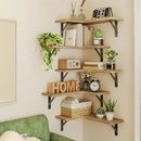 Floating Wall Shelf, Rustic Wooden Shelf, Floating Shelf for Bathroom, Kitchen, Bedroom, Home Decor, Laundry Room