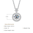 BIJOX STORY 1 CT Moissanite Pendant For Women Simulated Diamond Necklace S925 Sterling Silver Jewelry Girl Valentine's Day Gift