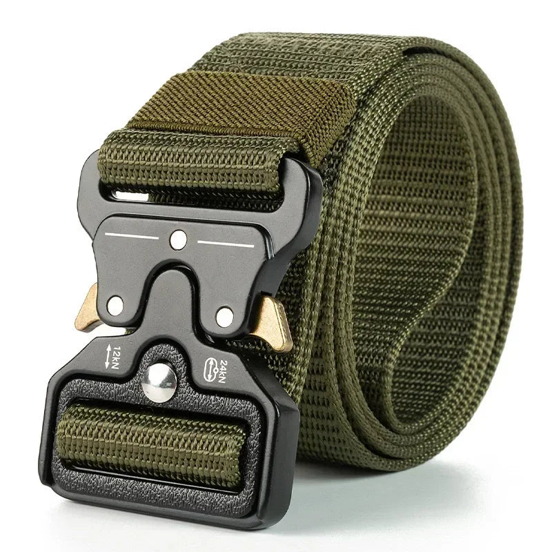 Men's Belt Metal Male Tactical Combat Belt Canvas Belts Big Size Outdoor Sport Nylon Belts Oversized