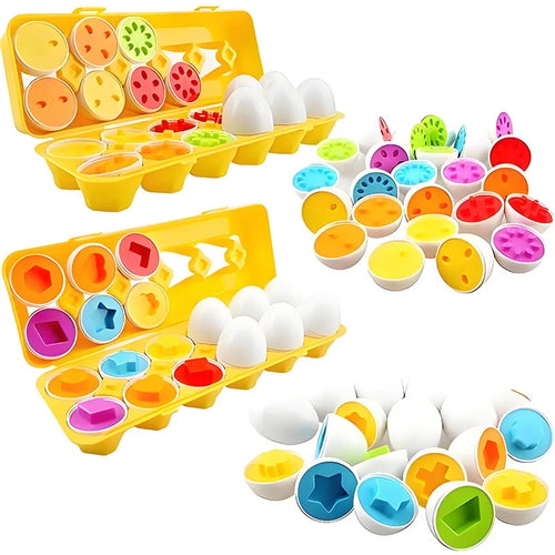 Montessori Lernspielzeug Smart Egg Form-Matching Ostereier Sortierspiel Stapelspielzeug für Baby und Kinder Entwicklung 2 3 4 Jahre