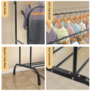 Double-track, double-rod storage rack, coat hanger, garment rack, display rack, shoe rack, clothes rail, adjustable height