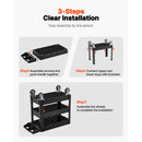 SucceBuy 2/3 Shelf Utility Service Cart Dolly with 360° Swivel Wheels Ergonomic Storage Handle for Warehouse/Garage/Cleaning