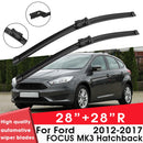 Auto Wischerblätter für Ford FOCUS MK3 Schrägheck 2012-2017 28"+28"R Windschutzscheibe Reiniger Gummi Silikon Autos Scheibenwischer