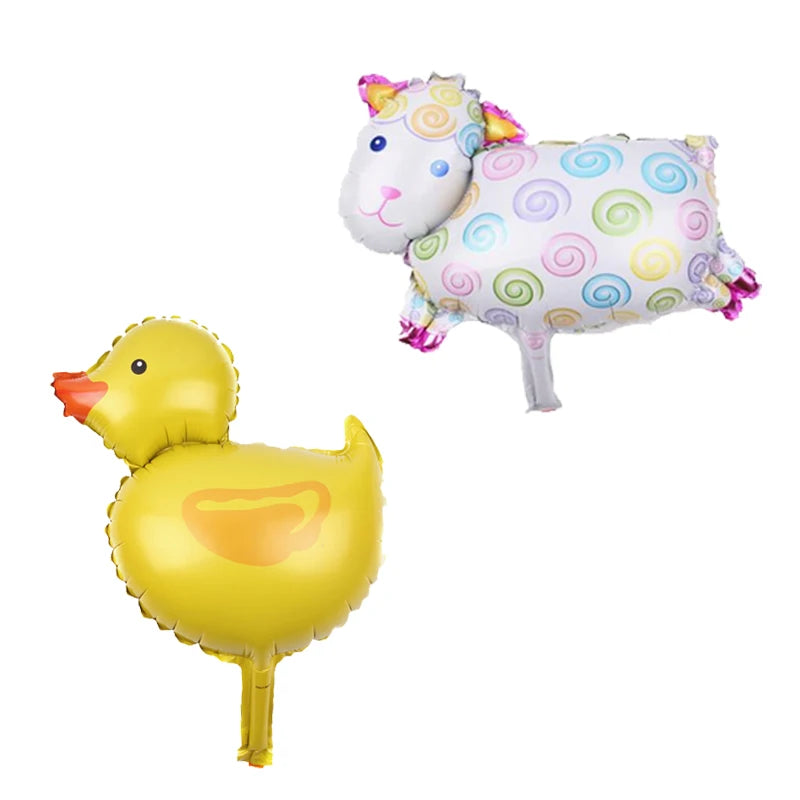 Farm Animal Theme Birthday Party Decorations Ranch Event Suppplies Cow Chicken Disposable Tableware Latex Aluminum Foil Balloon