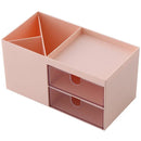 3 Colors Double-drawer Desktop Storage Box Cosmetic Plastic Compartmental Box Jewelry Storage Box Desktop Sundries Organizer
