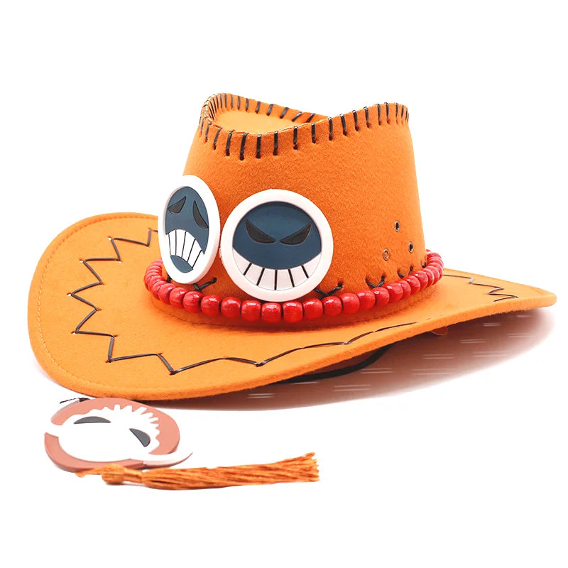 One Piece Portgas D Ace Hats Anime Cosplay Cowboy Cap for Men Women Children Pirates Cap Hats Toys for Kids Adult Christmas Gift