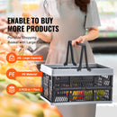 SucceBuy 3pcs Foldable Storage Basket Collapsible Shopping Crate with Handle for Kitchen Grocery Room Desktop Organization