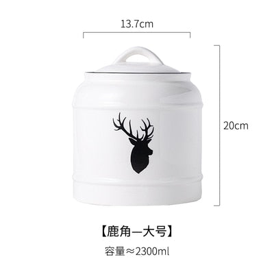 Ceramic Lid Sealed Cans Candy Cans Household Snack Storage Bottle Coffee Beans Tea Cans Kitchen Multigrain Storage Container