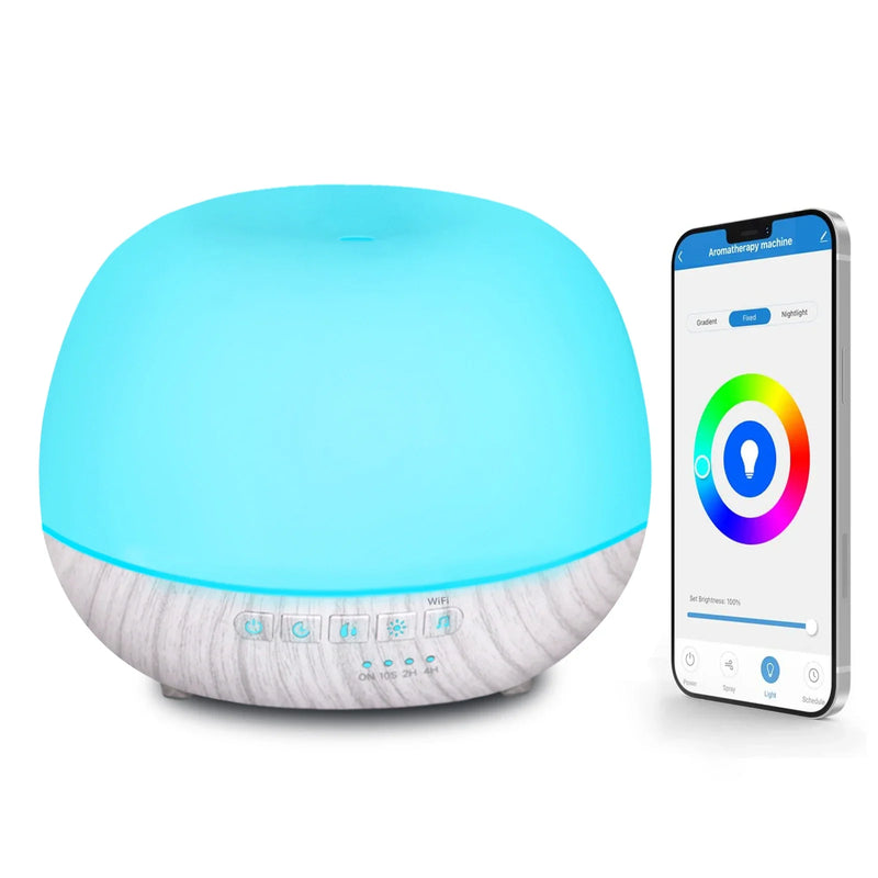 TUYA WiFi Smart 500ml Cool Mist Humidifier Air Aroma Diffuser Essential Oil Bluetooth 7 Colors Lights Timer Home Office