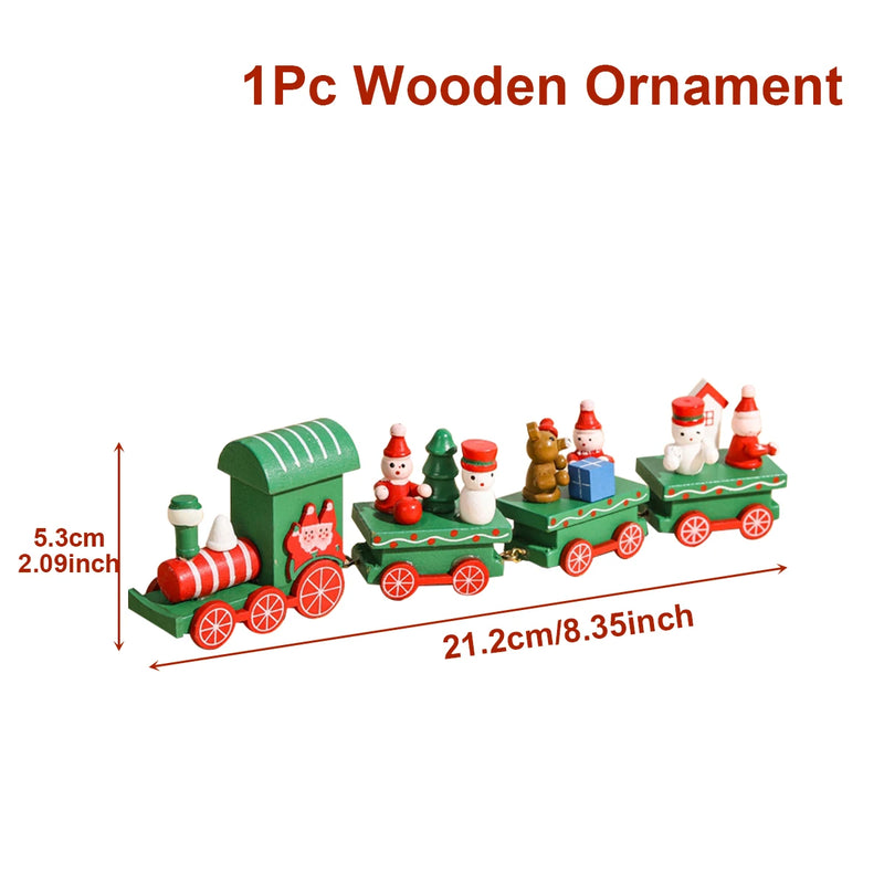 Wooden/Plastic Train Christmas Ornament Merry Christmas Decoration For Home 2024 Xmas Gifts Noel Natal Navidad New Year 2025