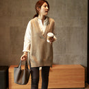 Neue V-Ausschnitt Mädchen Pullover Weste Pullover Herbst Winter Kurz Gestrickte Damen Pullover Weste Ärmellose Warme Pullover Lässige Übergröße