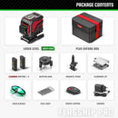 YEVOLT YVGLL4XS12T Series Green Laser Level 3-Plane 12-Line Self-leveling 360 3D Horizontal & Vertical Power Measuring Tools