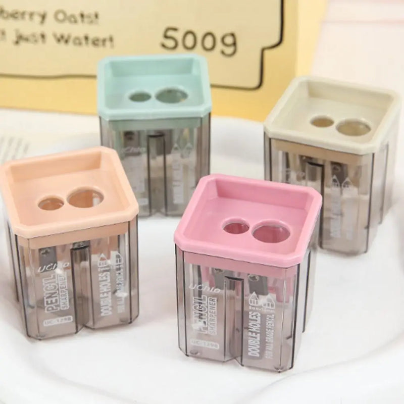 Creative Double Holes Pencil Sharpener Multi Purpose Mechanical Pencils Sharpener Office School Stationery Supplies