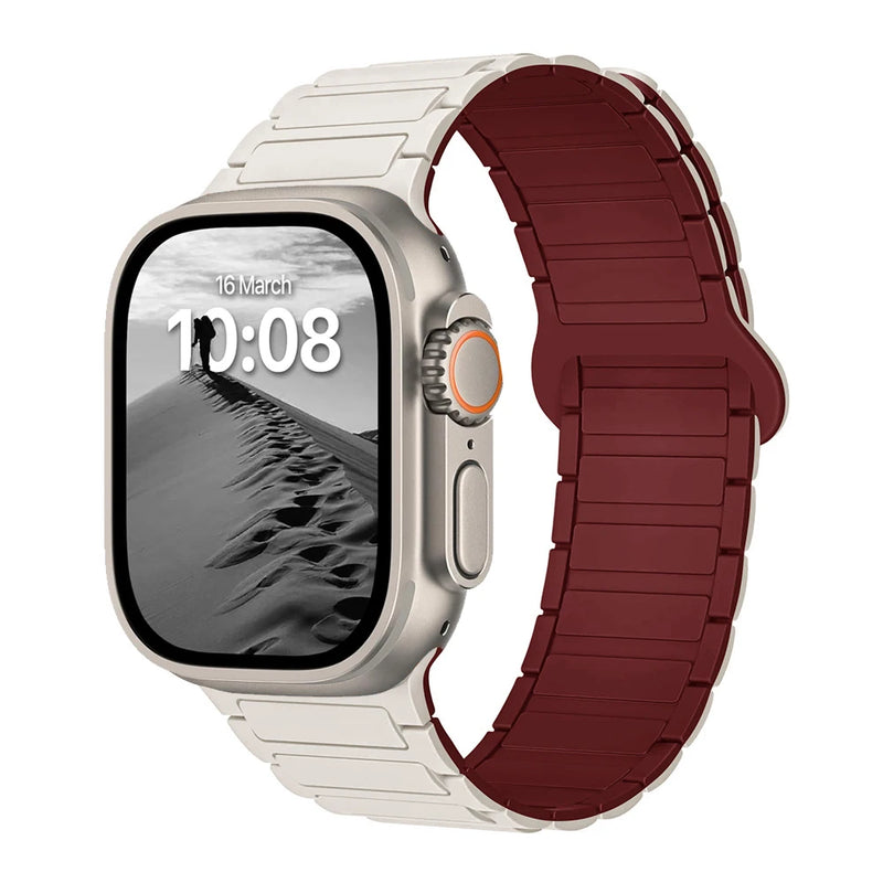 Magnetic Strap for Apple Watch Band 44mm 49mm 45mm 41mm 40mm Silicone Bracelet for IWatch Ultra 2 Series 9 8 7 6 5 4 SE 3 42mm