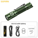 New Sofirn SP31 V3.0 Tactical LED Flashlight with Dual Switch USB C 18650 Rechargeable Power Indicator 6000K 5000K Torch