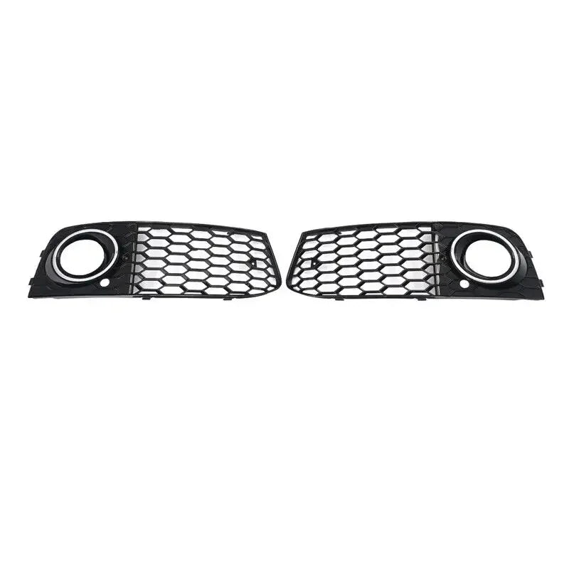 Front Bumper Fog Light Lamp Mesh Grille Honeycomb Cover For Audi A4 B8 2009-2012